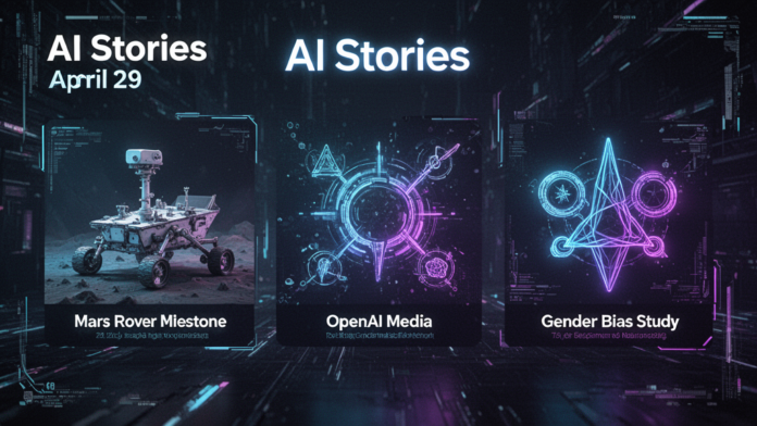 Featured image for article: AI Stories April 29 2026: Mars Rover Milestone, OpenAI Media, Gender Bias Study